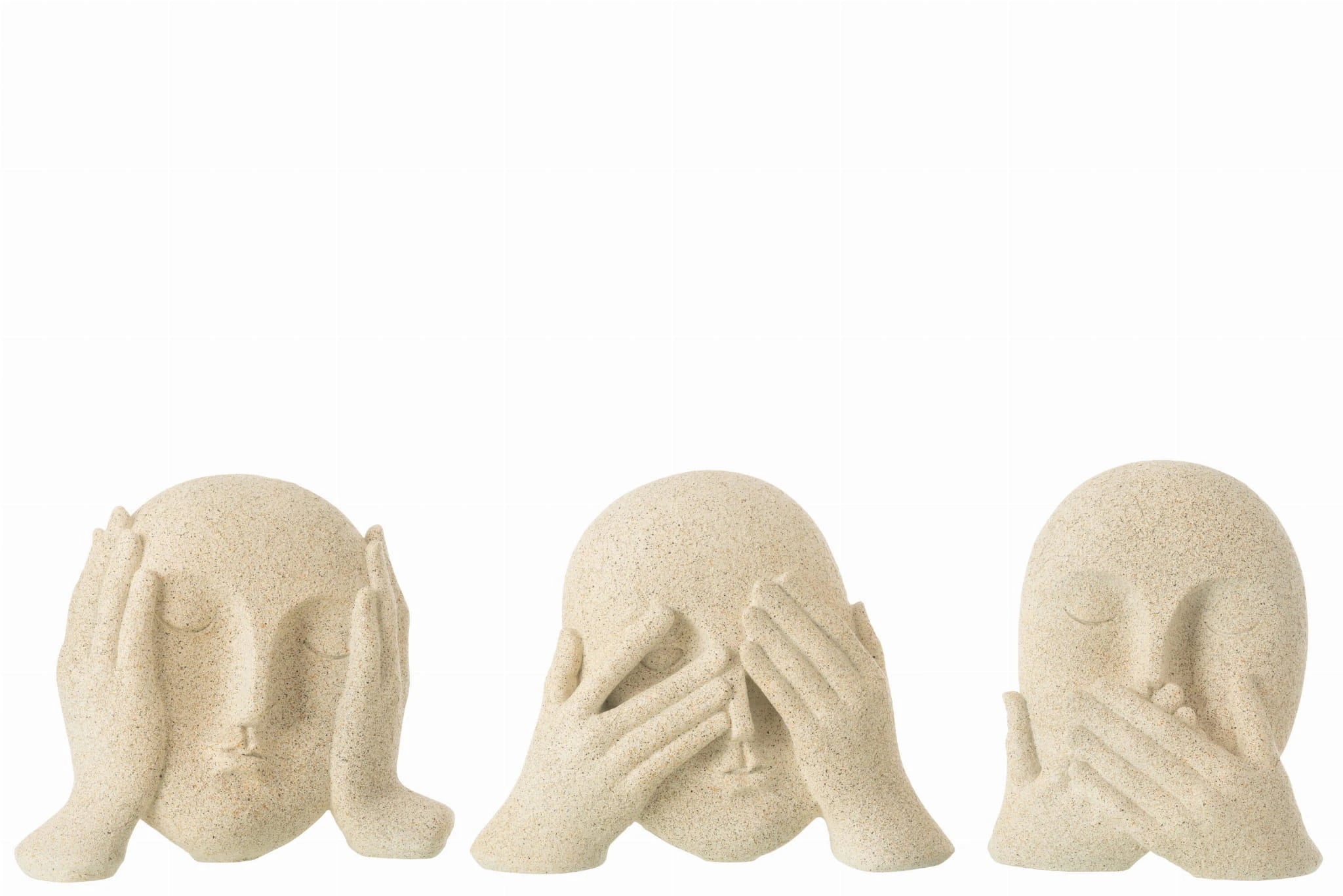 "Silenzio" — "See No, Hear No, Speak No Evil" Head Sculptures (Set of 3)