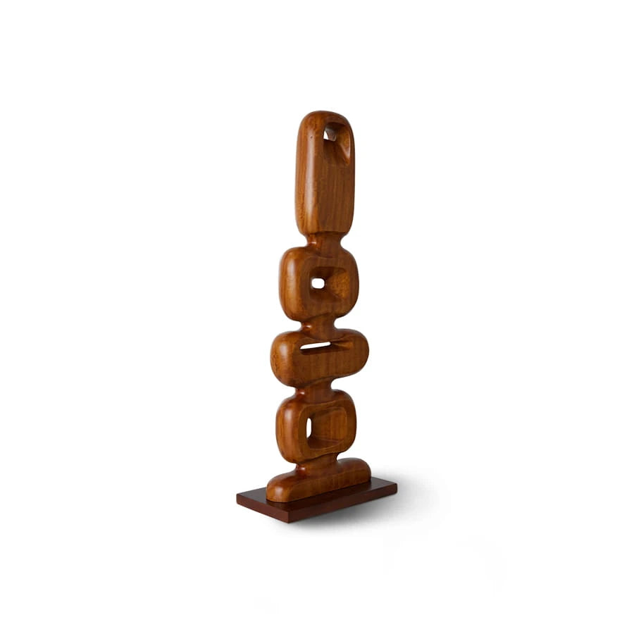 "Totem Noce" — Abstract Wooden Sculpture