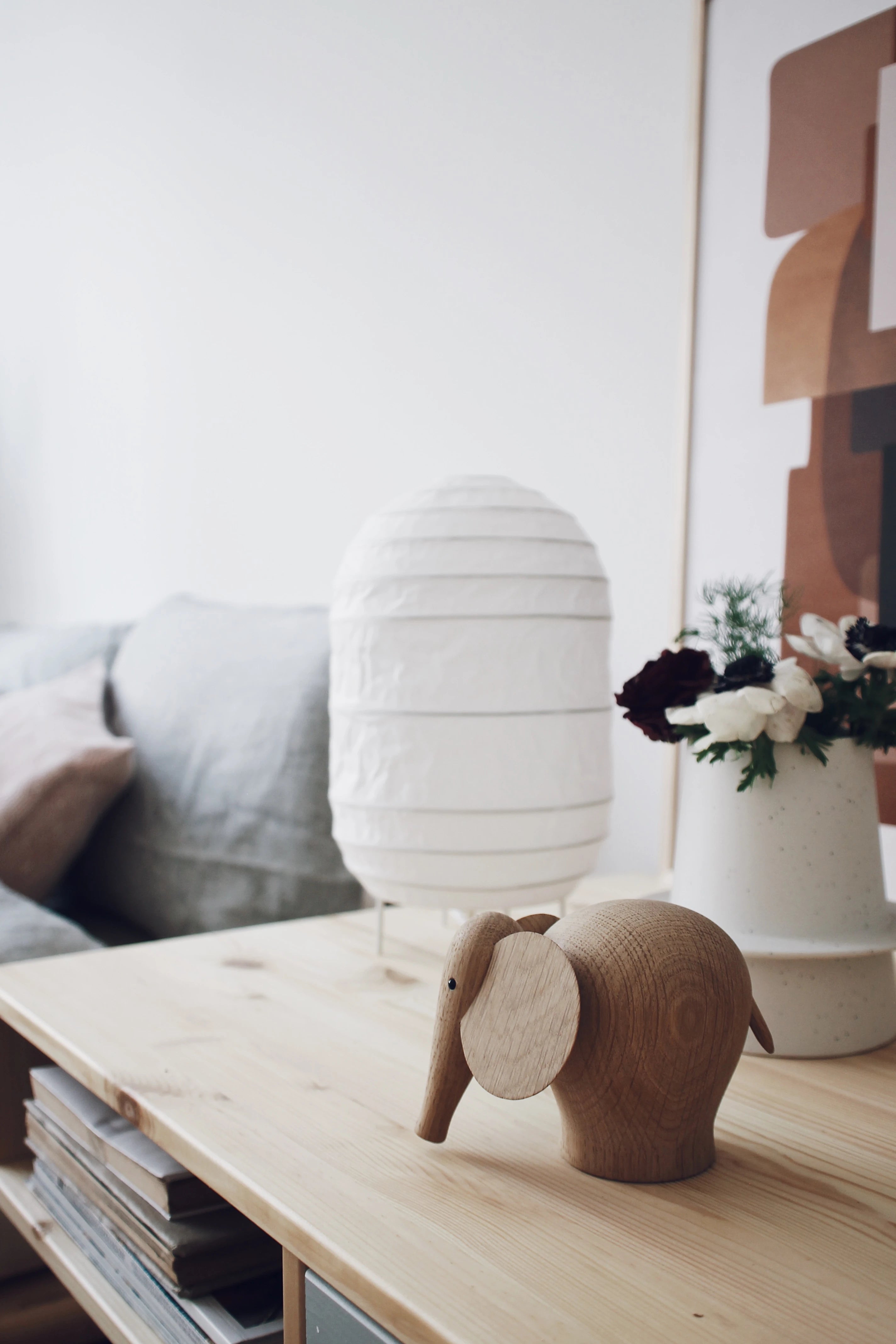 "Nature" — Wooden Elephant Figurine