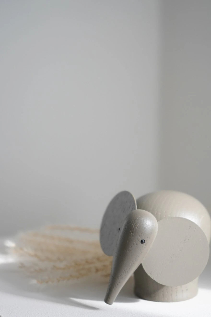 "Grigio" — Wooden Elephant Figurine